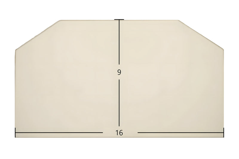 Ceramic Replacement Glass for Aurora 7GASDO-2 Arch Door Glass Replacement - 16" x 9" Arched
