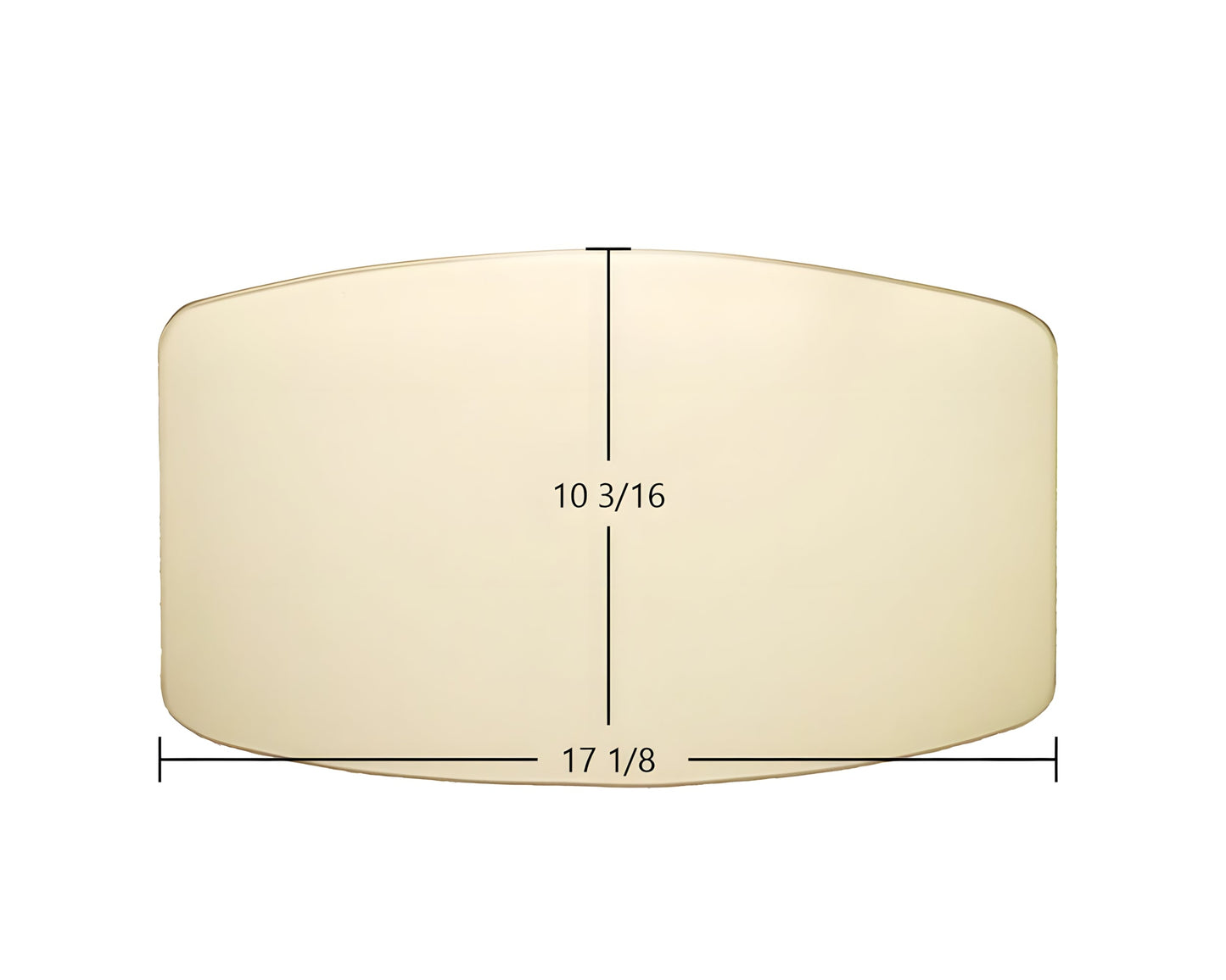 Ceramic Replacement Glass for Avalon Rainier / Pendleton Door Glass Replacement - 17 1/8" x 10 3/16" Arched