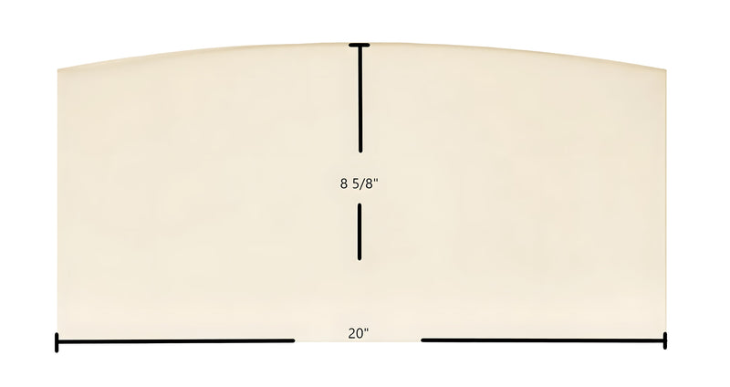 Ceramic Replacement Glass for Blue Ridge Medium Door Glass Replacement - 20" x 8 5/8" Archtop