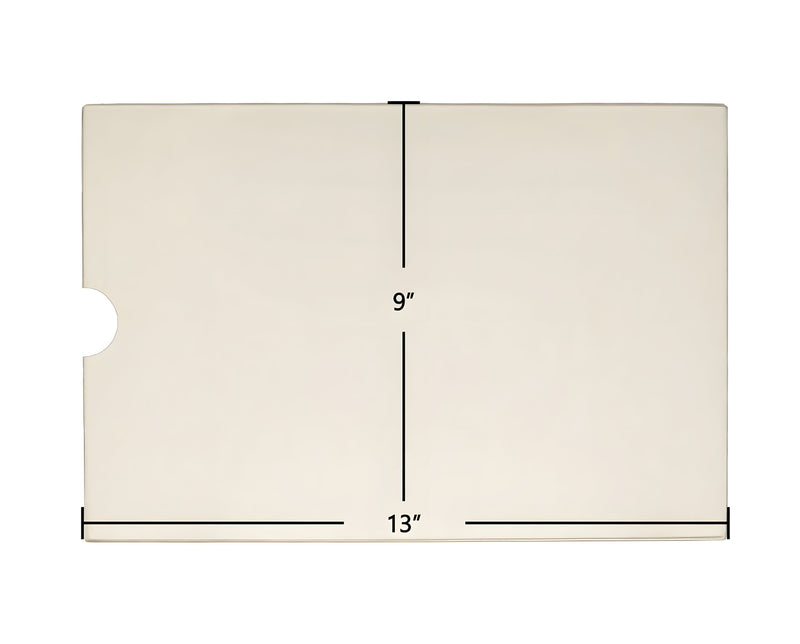 Ceramic Replacement Glass for Brass Flame KS-1000DL Ceramic Glass Panel with Notch | 13" x 9" | KS100DI - 13" x 9"