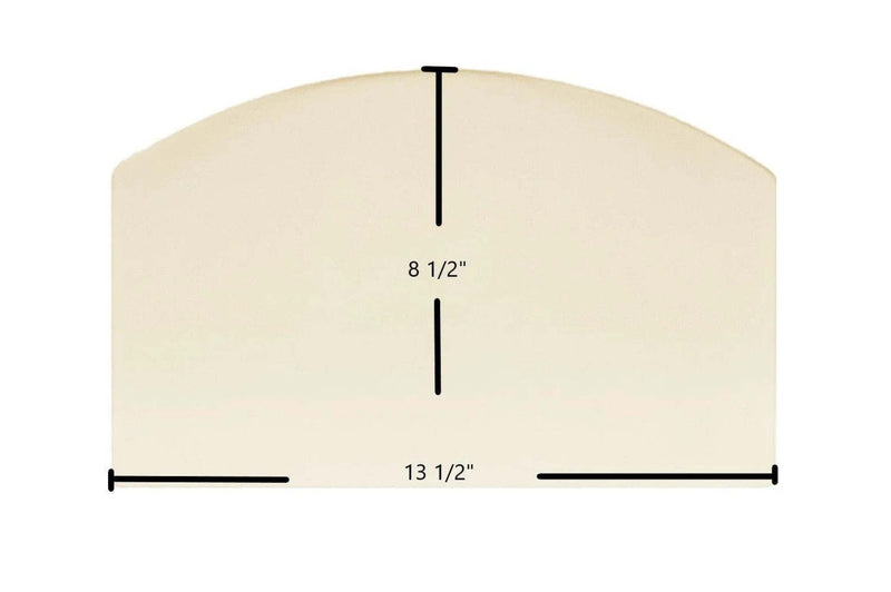 Ceramic Replacement Glass for Dutchwest DW1000L02, DW1000P02 Ceramic Archtop Glass Panel - 13 1/2" x 8 1/2" Archtop