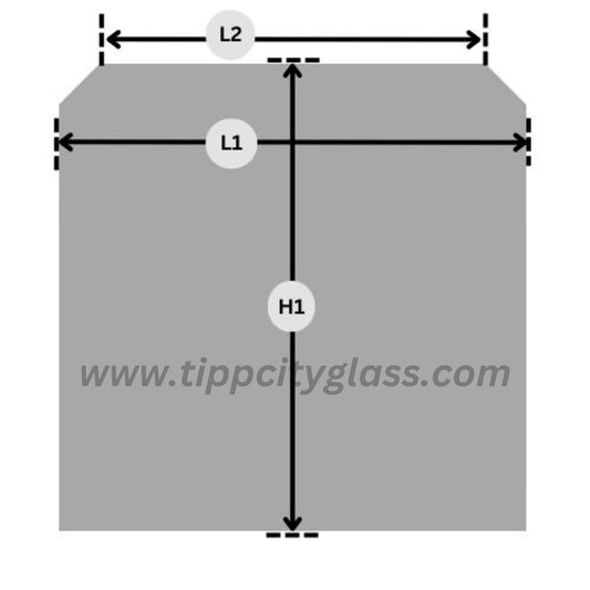 Custom 2 Cut/Beveled Corners Stove Pyroceram Ceramic Glass