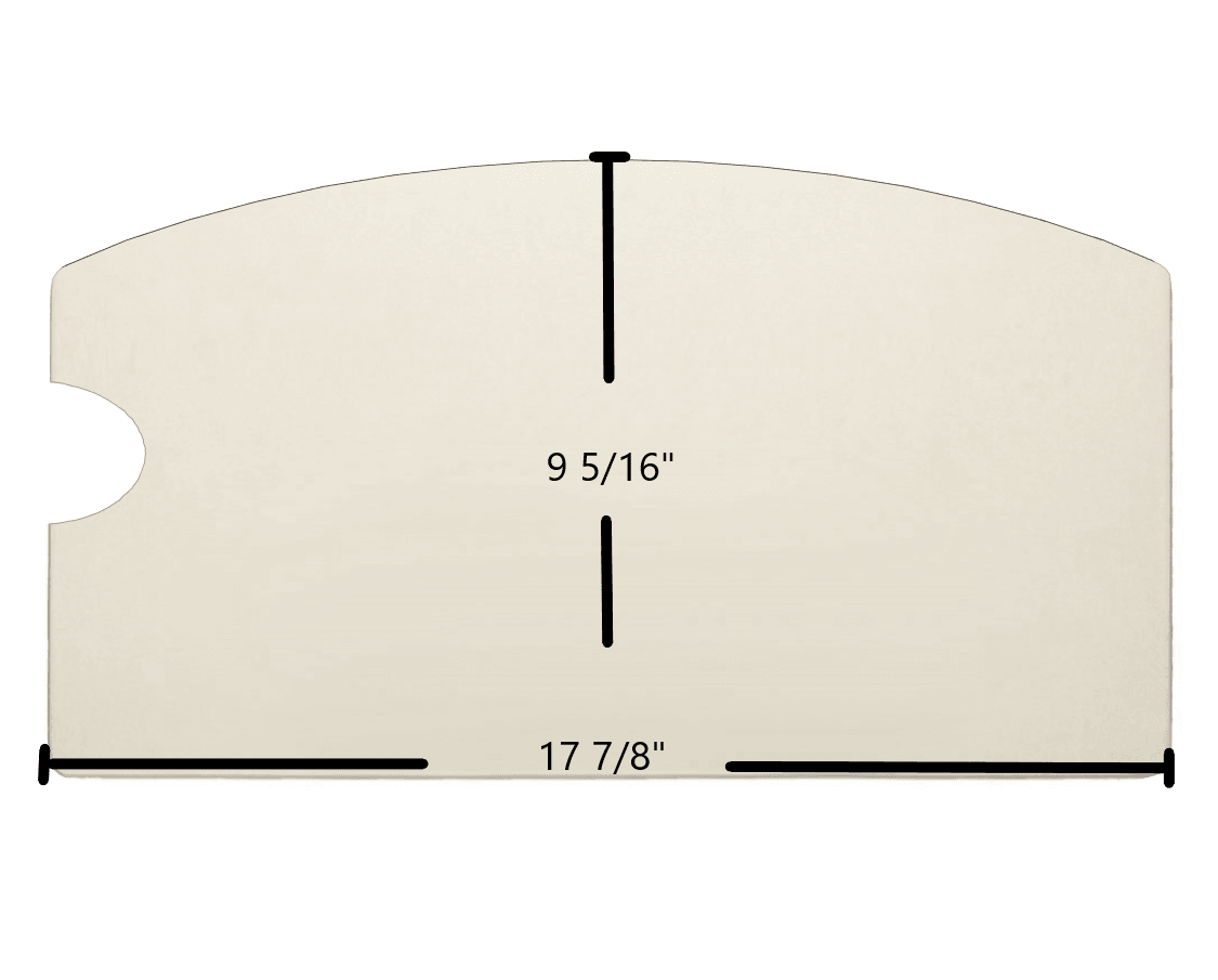 Country Performer C210 / CA210, S / SA / SS / ST 210 & Striker S160 / SA160 / C160 / CA160 Archtop Ceramic Glass Panel - 17 7/8" x 9 5/16" with Notch (Part #71072)
