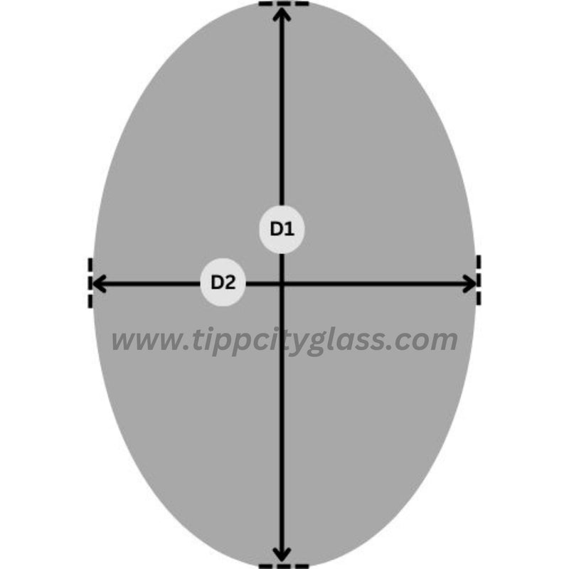 Custom Ellipse/Oval Fireplace / Stove Pyroceram Ceramic Glass