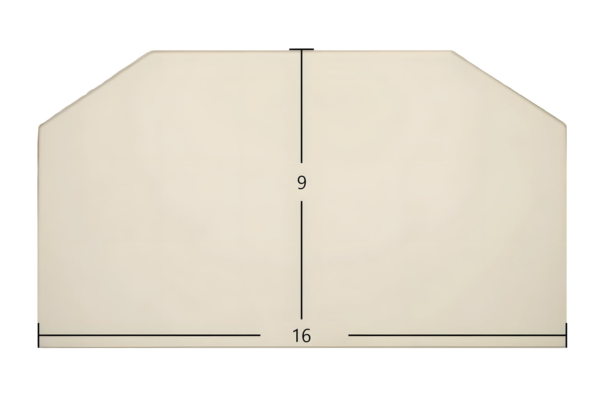 Ceramic Replacement Glass for Aurora 7GASDO-2 Arch Door Glass Replacement - 16" x 9" Arched