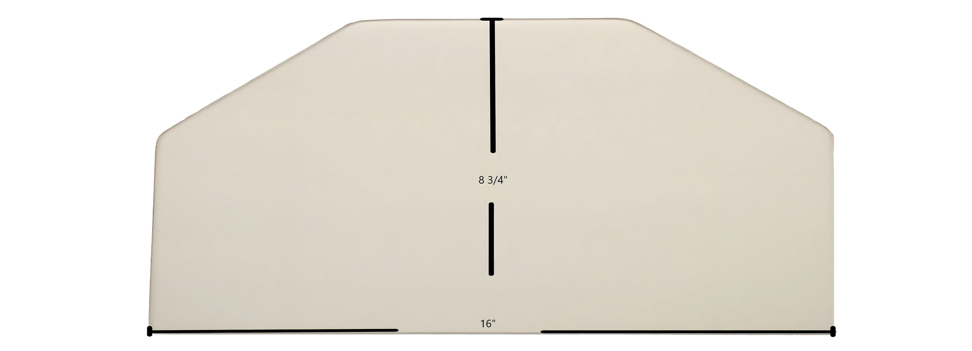 Ceramic Replacement Glass for Aurora New Style Large Door Glass Replacement - 16" x 8 3/4" Archtop