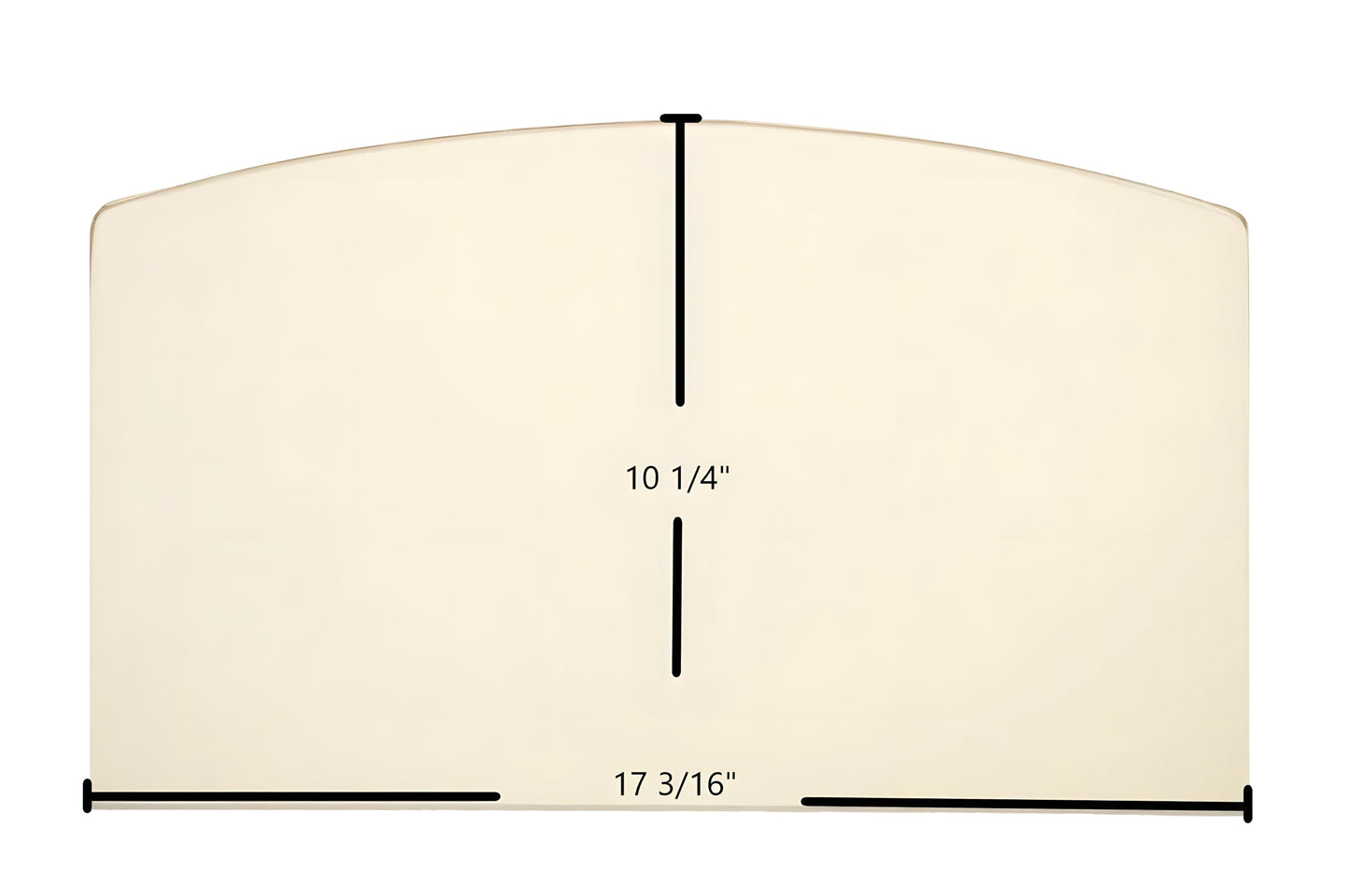 Ceramic Replacement Glass for Avalon Cottage / Mission Door Glass Replacement - 17 3/16" x 10 1/4" Archtop