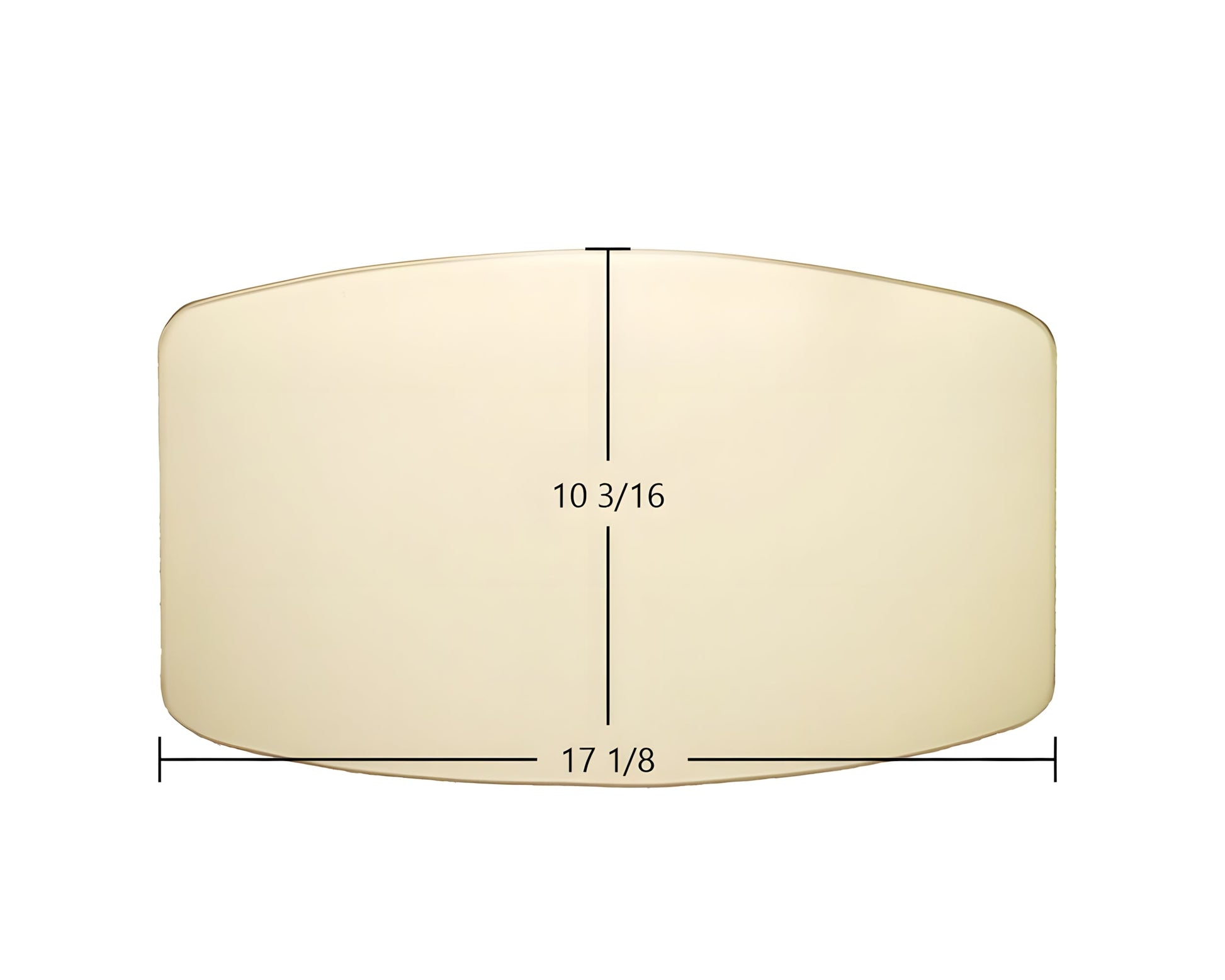 Ceramic Replacement Glass for Avalon Rainier / Pendleton Door Glass Replacement - 17 1/8" x 10 3/16" Arched