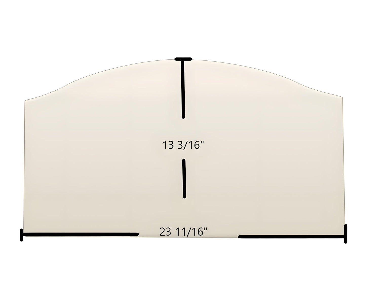 Ceramic Replacement Glass for BIS Panorama Door Glass Replacement - 23 11/16" x 13 3/16" Archtop