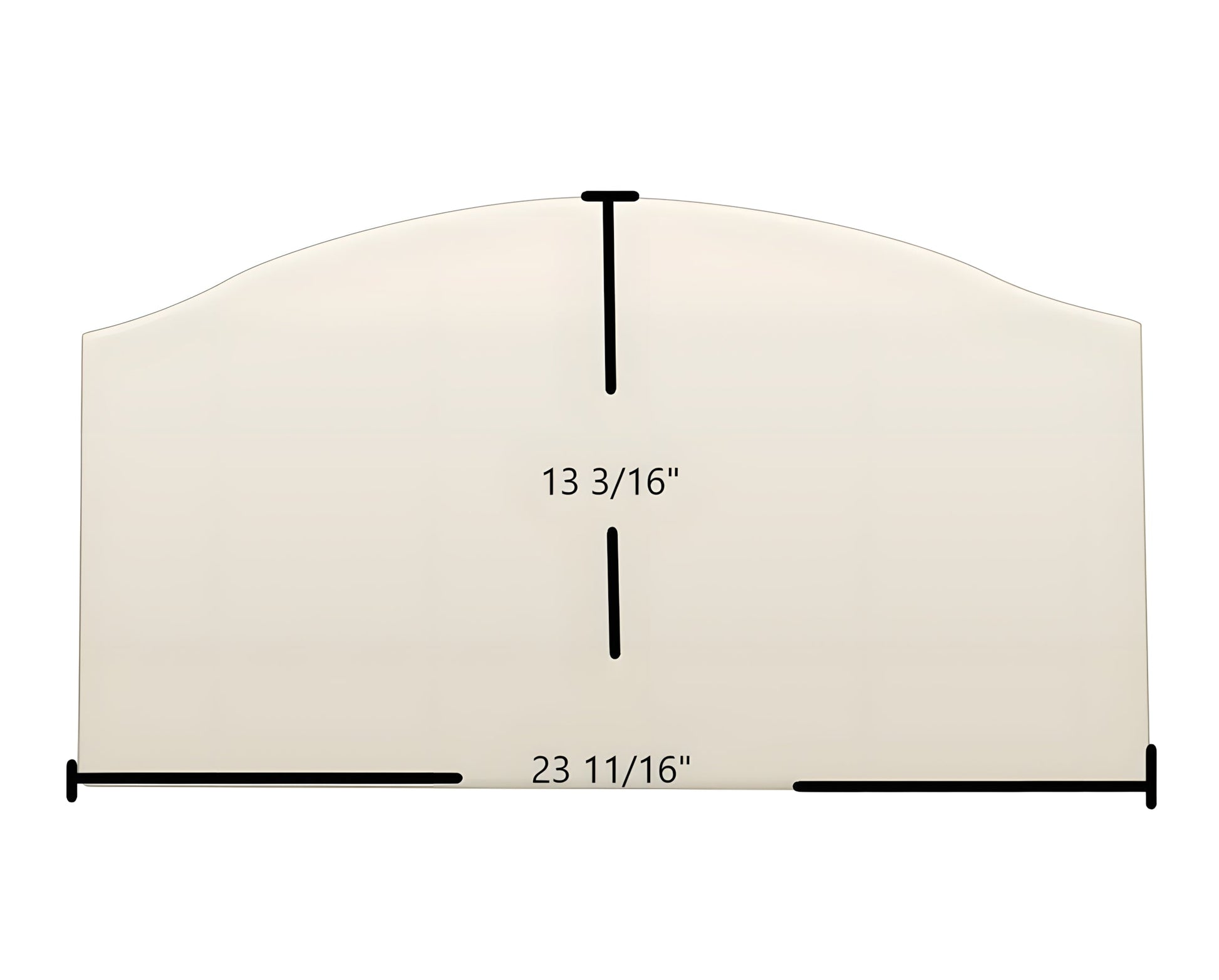 Ceramic Replacement Glass for BIS Panorama Door Glass Replacement - 23 11/16" x 13 3/16" Archtop