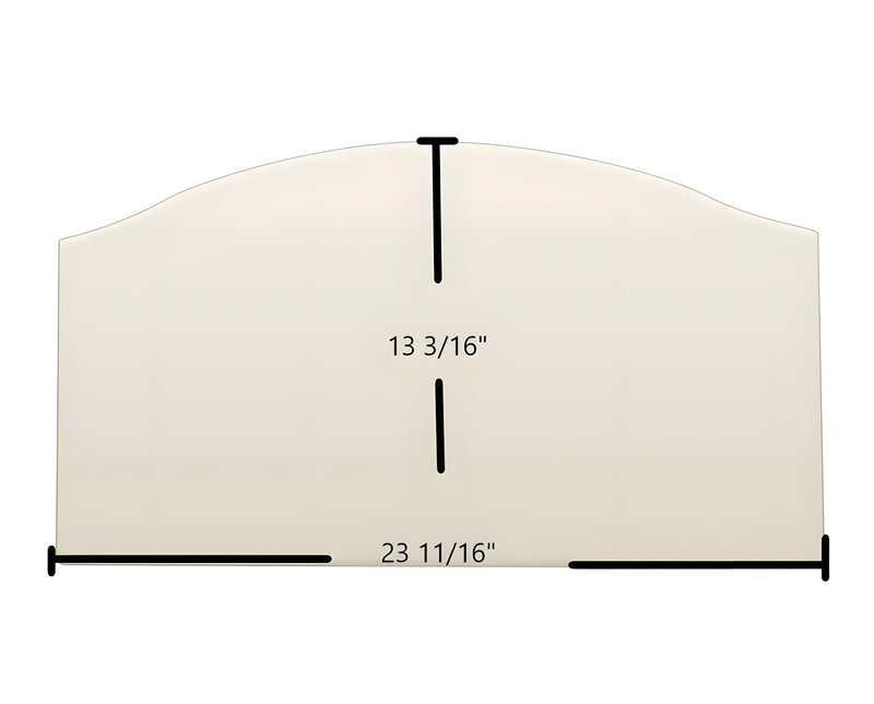 Ceramic Replacement Glass for BIS Panorama Door Glass Replacement - 23 11/16" x 13 3/16" Archtop