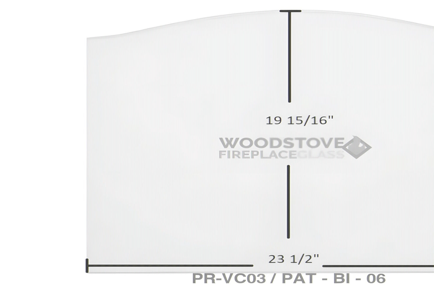 Ceramic Replacement Glass for BIS Panorama Door Glass Replacement - 23 1/2" x 19 15/16" Archtop