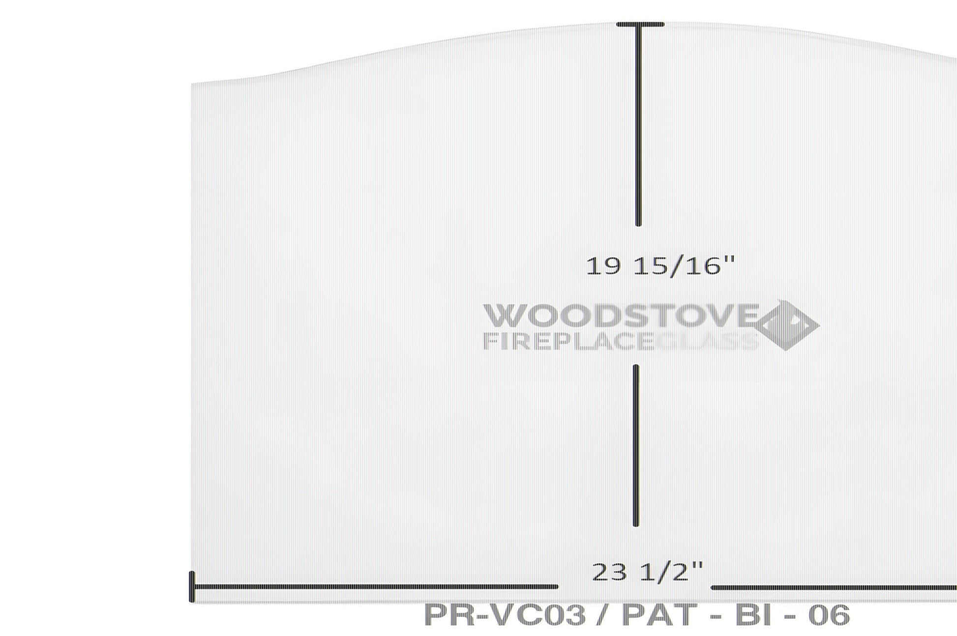 Ceramic Replacement Glass for BIS Panorama Door Glass Replacement - 23 1/2" x 19 15/16" Archtop