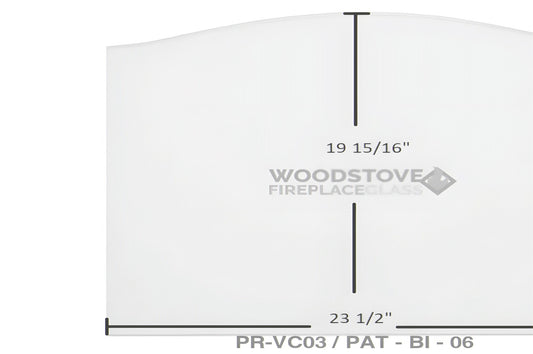 Ceramic Replacement Glass for BIS Panorama Door Glass Replacement - 23 1/2" x 19 15/16" Archtop