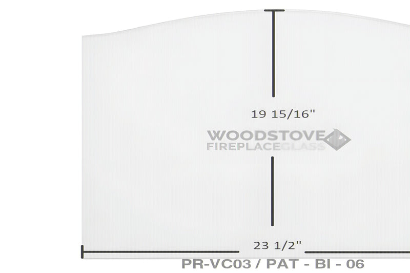 Ceramic Replacement Glass for BIS Panorama Door Glass Replacement - 23 1/2" x 19 15/16" Archtop