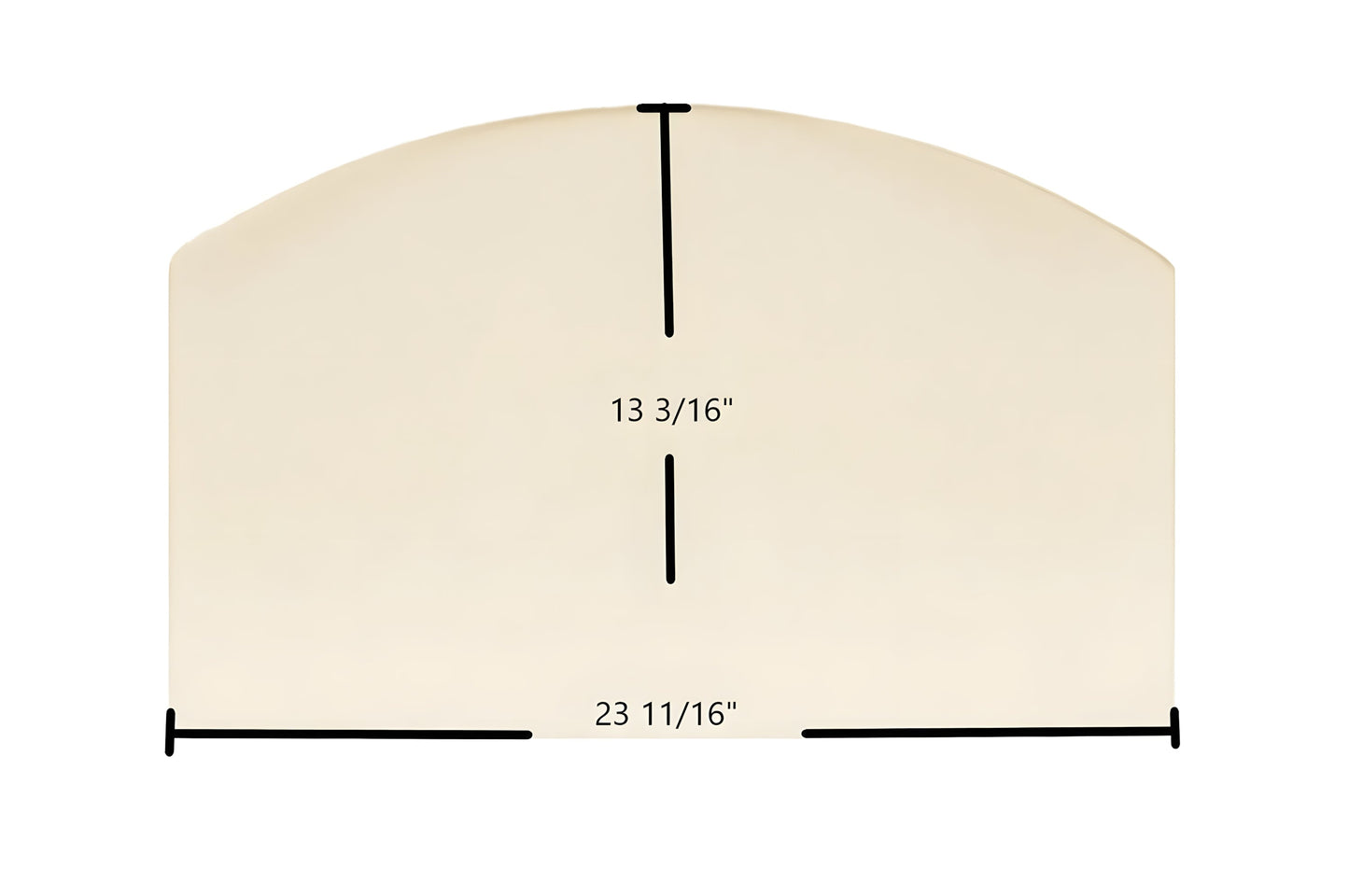 Ceramic Replacement Glass for BIS Traditions CE / Montecito Single Door Glass Replacement - 23 5/8" x 13 3/16" Archtop