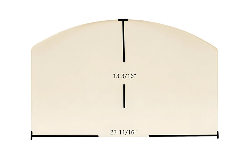 Ceramic Replacement Glass for BIS Traditions CE / Montecito Single Door Glass Replacement - 23 5/8" x 13 3/16" Archtop