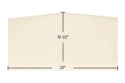 Ceramic Replacement Glass for Blue Ridge Insert 7GBRL Door Glass Replacement - 20" x 10 1/2" Archtop