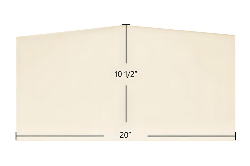 Ceramic Replacement Glass for Blue Ridge Insert 7GBRL Door Glass Replacement - 20" x 10 1/2" Archtop