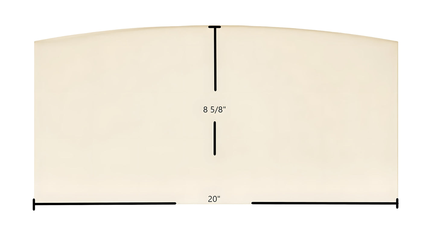 Ceramic Replacement Glass for Blue Ridge Medium Door Glass Replacement - 20" x 8 5/8" Archtop