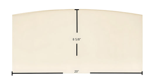 Ceramic Replacement Glass for Blue Ridge Medium Door Glass Replacement - 20" x 8 5/8" Archtop