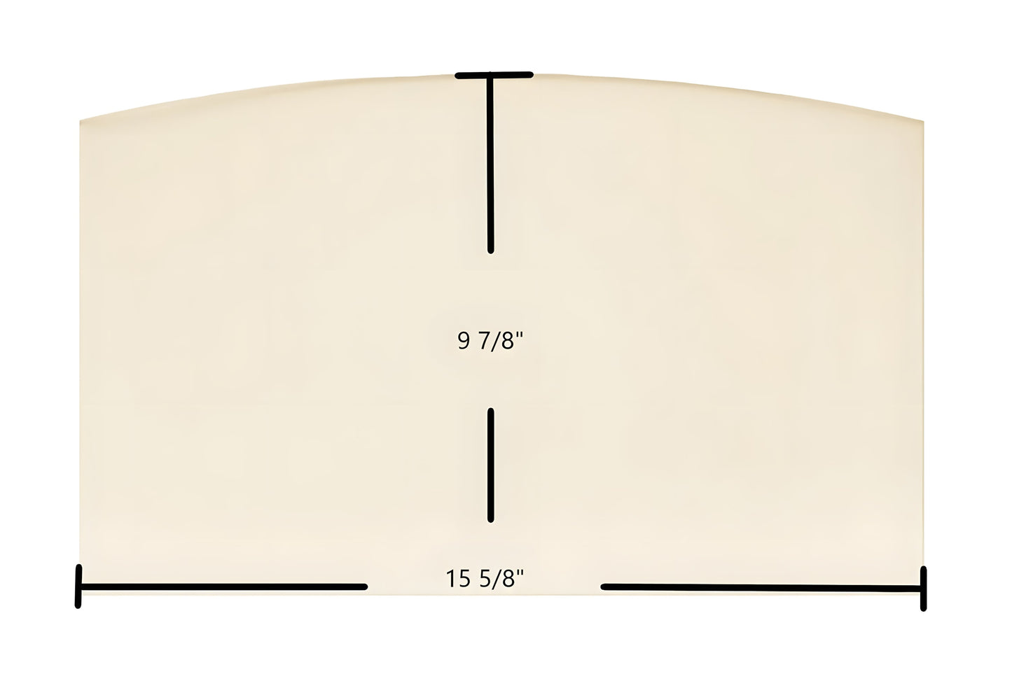 Ceramic Replacement Glass for Blue Ridge Small Single Door Glass Replacement - 15 5/8" x 9 7/8" Archtop