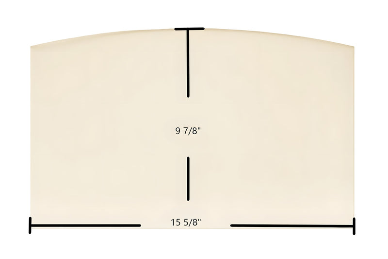 Ceramic Replacement Glass for Blue Ridge Small Single Door Glass Replacement - 15 5/8" x 9 7/8" Archtop