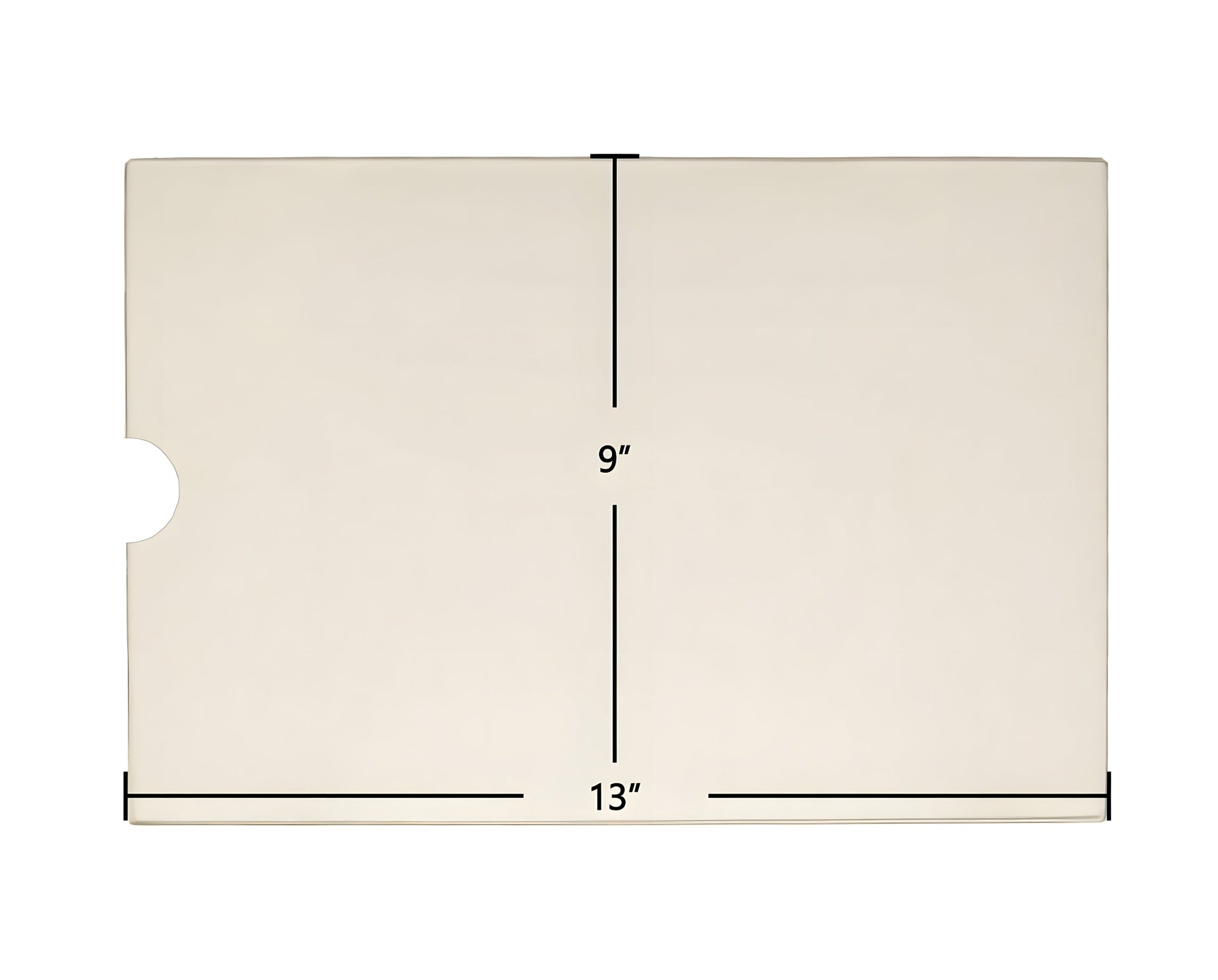 Ceramic Replacement Glass for Brass Flame KS-1000DL Ceramic Glass Panel with Notch | 13" x 9" | KS100DI - 13" x 9"