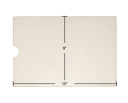 Ceramic Replacement Glass for Brass Flame KS-1000DL Ceramic Glass Panel with Notch | 13" x 9" | KS100DI - 13" x 9"