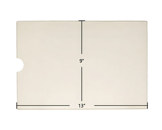 Ceramic Replacement Glass for Brass Flame KS-1000DL Ceramic Glass Panel with Notch | 13" x 9" | KS100DI - 13" x 9"