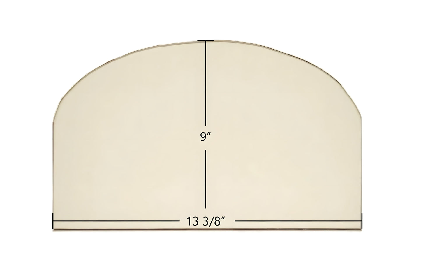 Ceramic Replacement Glass for Cast Heat Door Glass Replacement - 13 3/8" x 9" Archtop