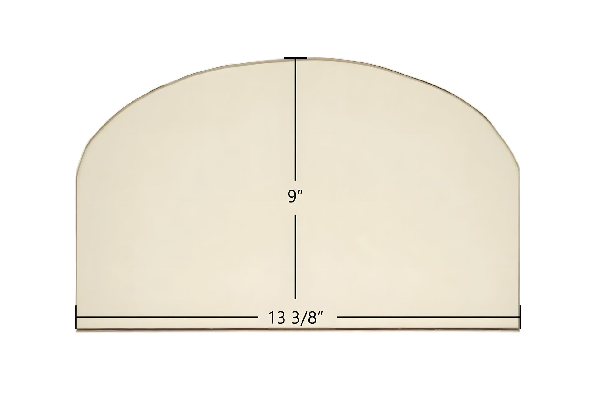 Ceramic Replacement Glass for Cast Heat Door Glass Replacement - 13 3/8" x 9" Archtop