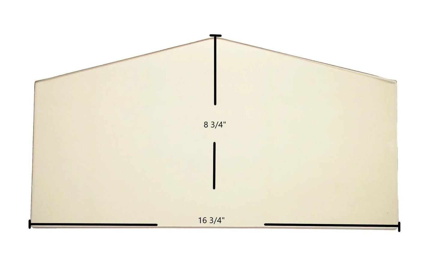 Ceramic Replacement Glass for Century S171E, S273E, S373E, FW270029, S10011 Archtop Door Glass - 16 3/4" x 8 3/4" Archtop