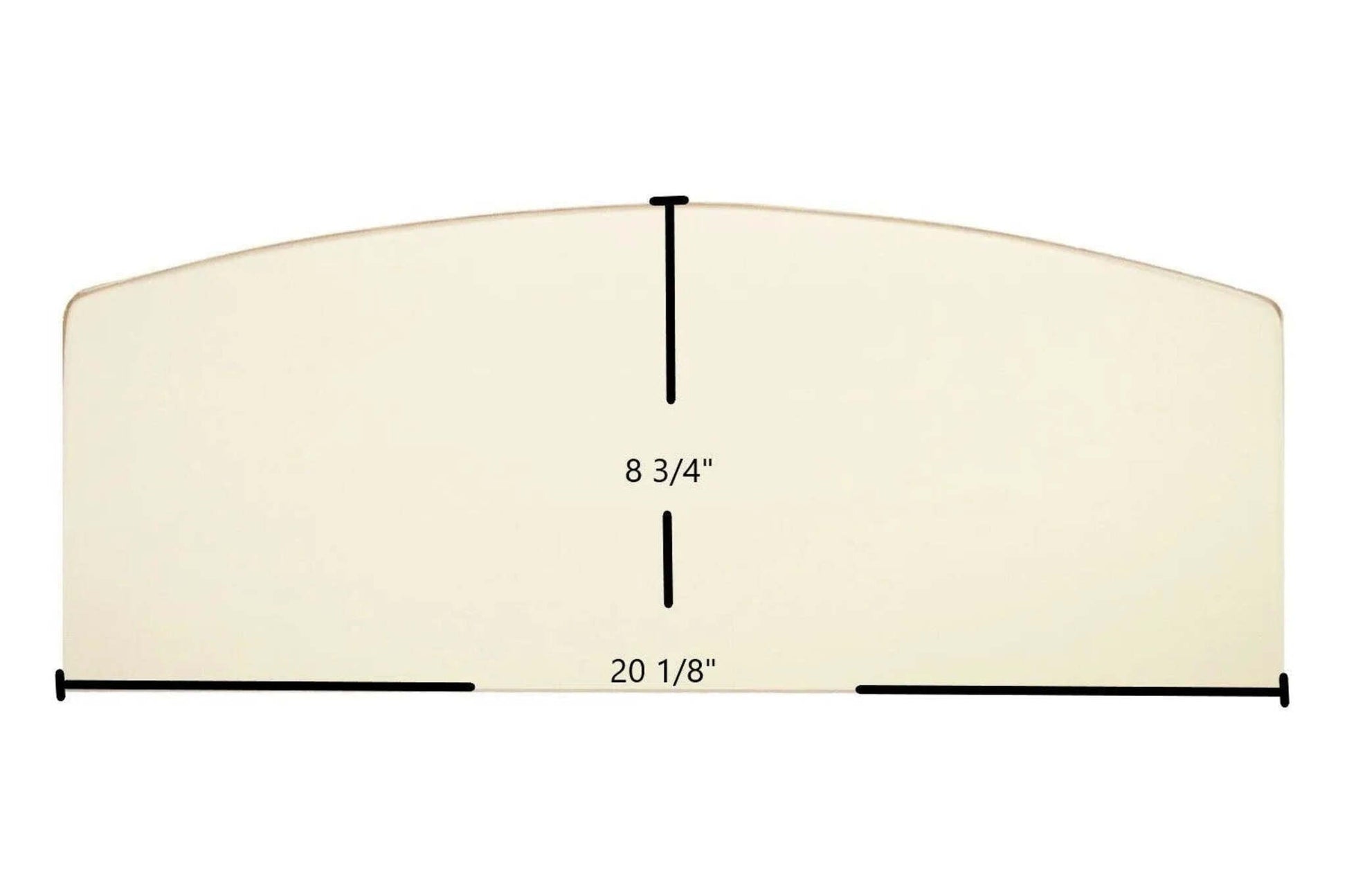 Ceramic Replacement Glass for Century Whistler, DB05152 Archtop Door Glass - 20 1/8" x 8 3/4" Archtop