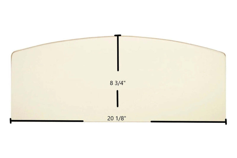 Ceramic Replacement Glass for Century Whistler, DB05152 Archtop Door Glass - 20 1/8" x 8 3/4" Archtop