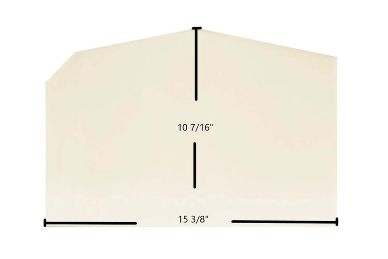 Ceramic Replacement Glass for Country Flame R6 / Crossfire-C/P / Harvester / Ovation 1700-3000 / Little Rascal / NPS / Spitfire / C2 Archtop Ceramic Glass Panel - 15 3/8" x 10 7/16" Archtop
