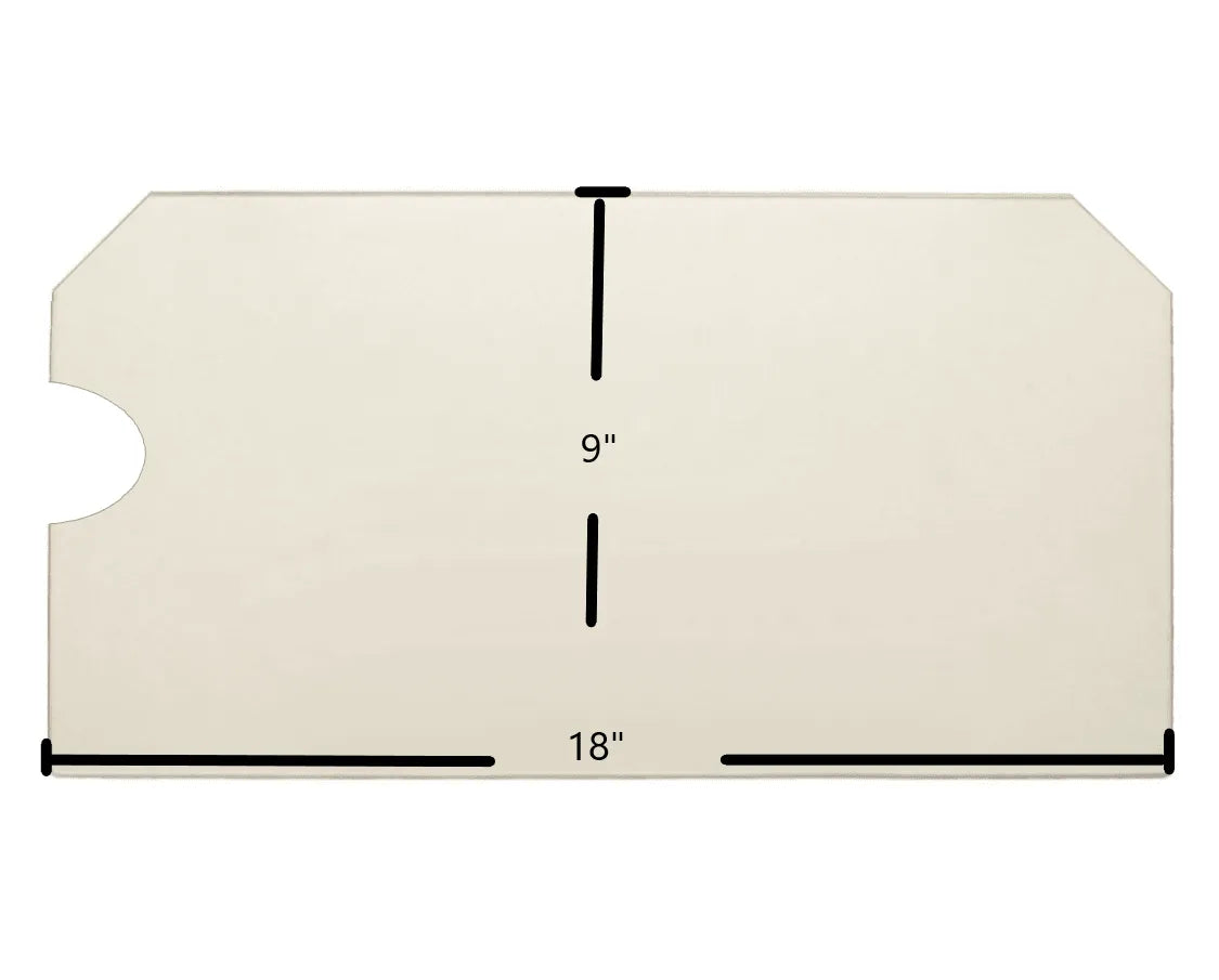 Country Performer C50 Ceramic Glass Panel | 18" x 9" with Rounded Notch | Part #1991-94