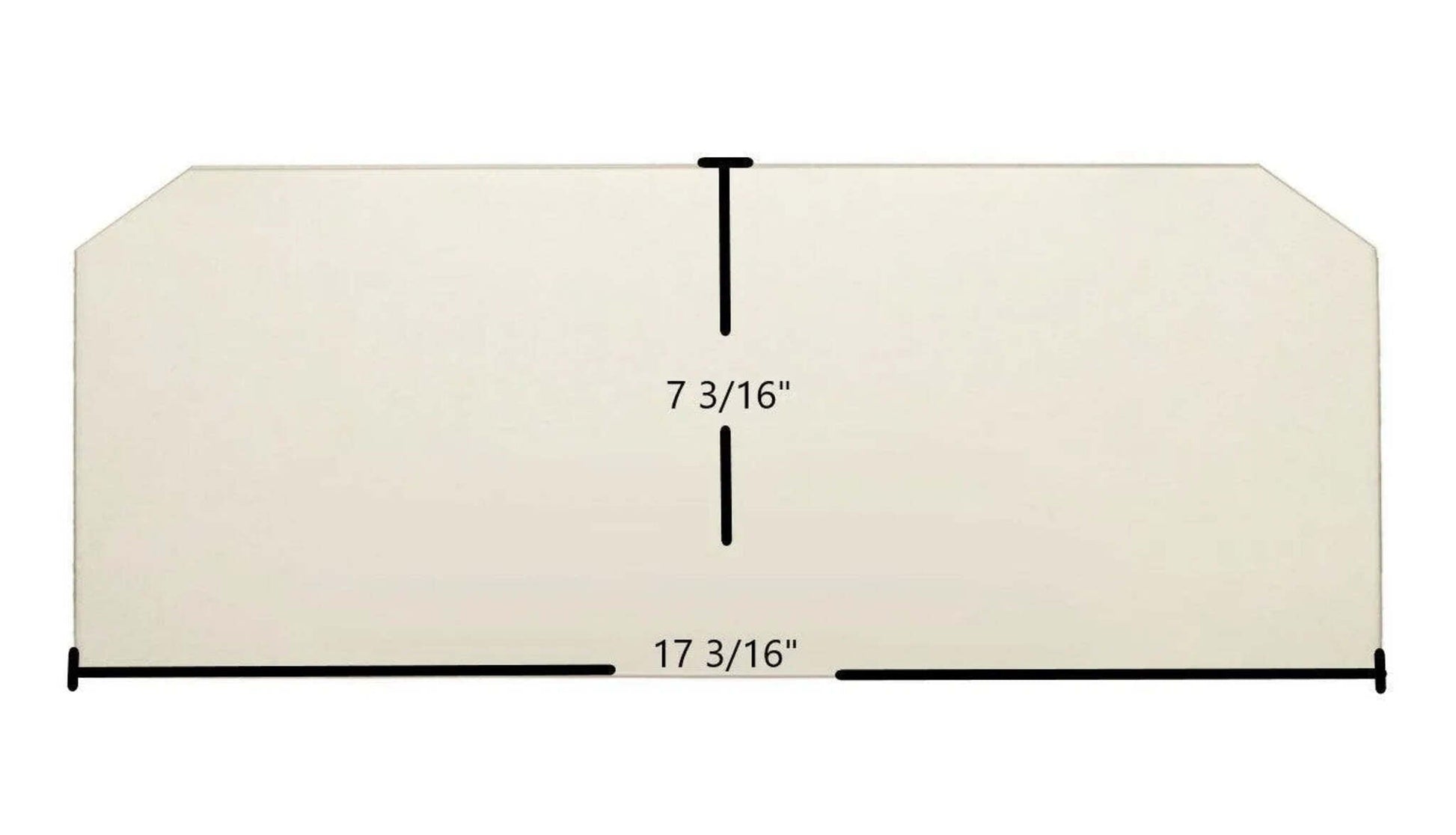 Ceramic Replacement Glass for Dovre Model 900 Ceramic Glass Panel - 17 3/16" x 7 3/16"