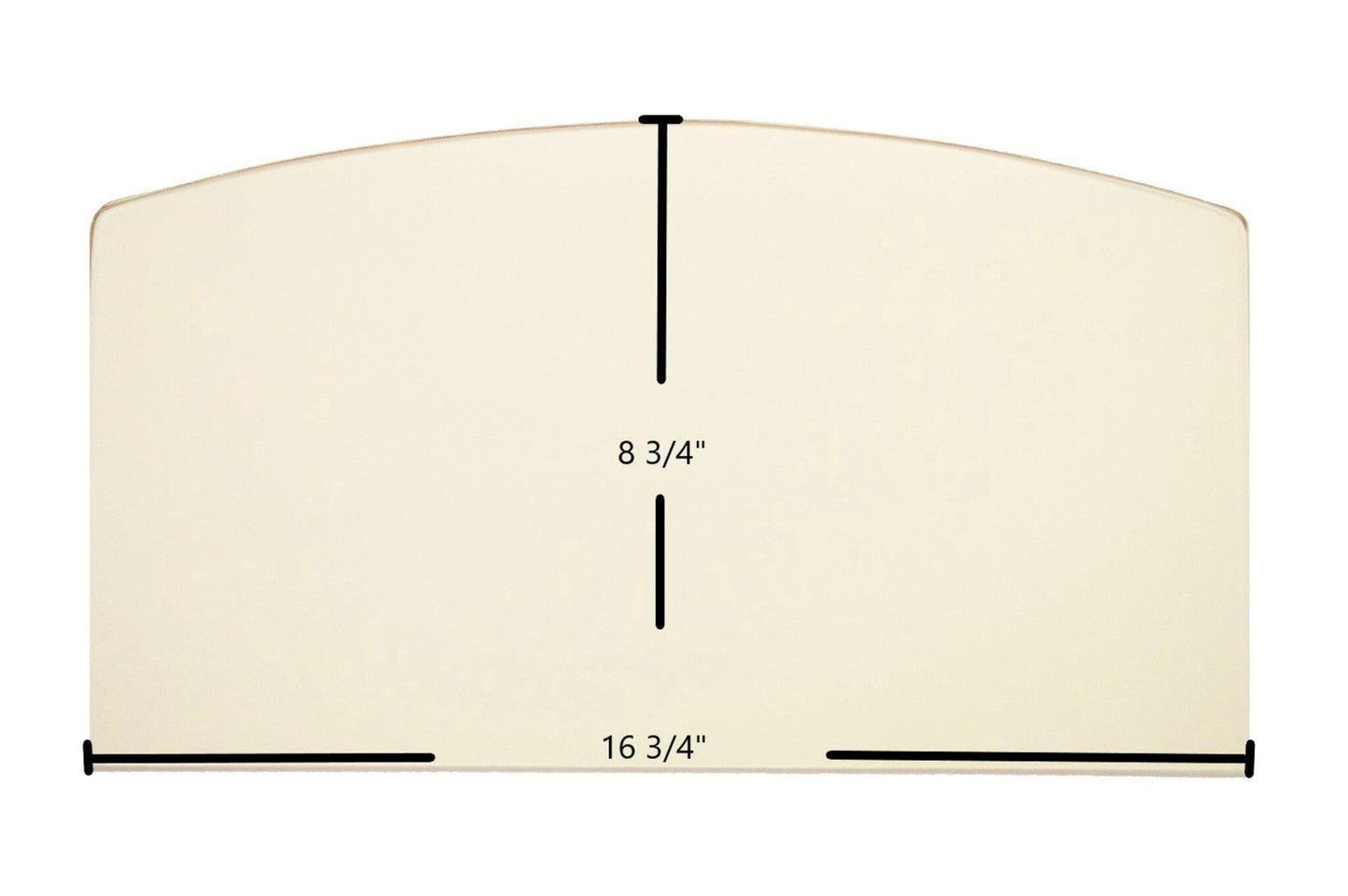 Ceramic Replacement Glass for Drolet Archtop Ceramic Glass Panel - 16 3/4" x 8 3/4" Archtop