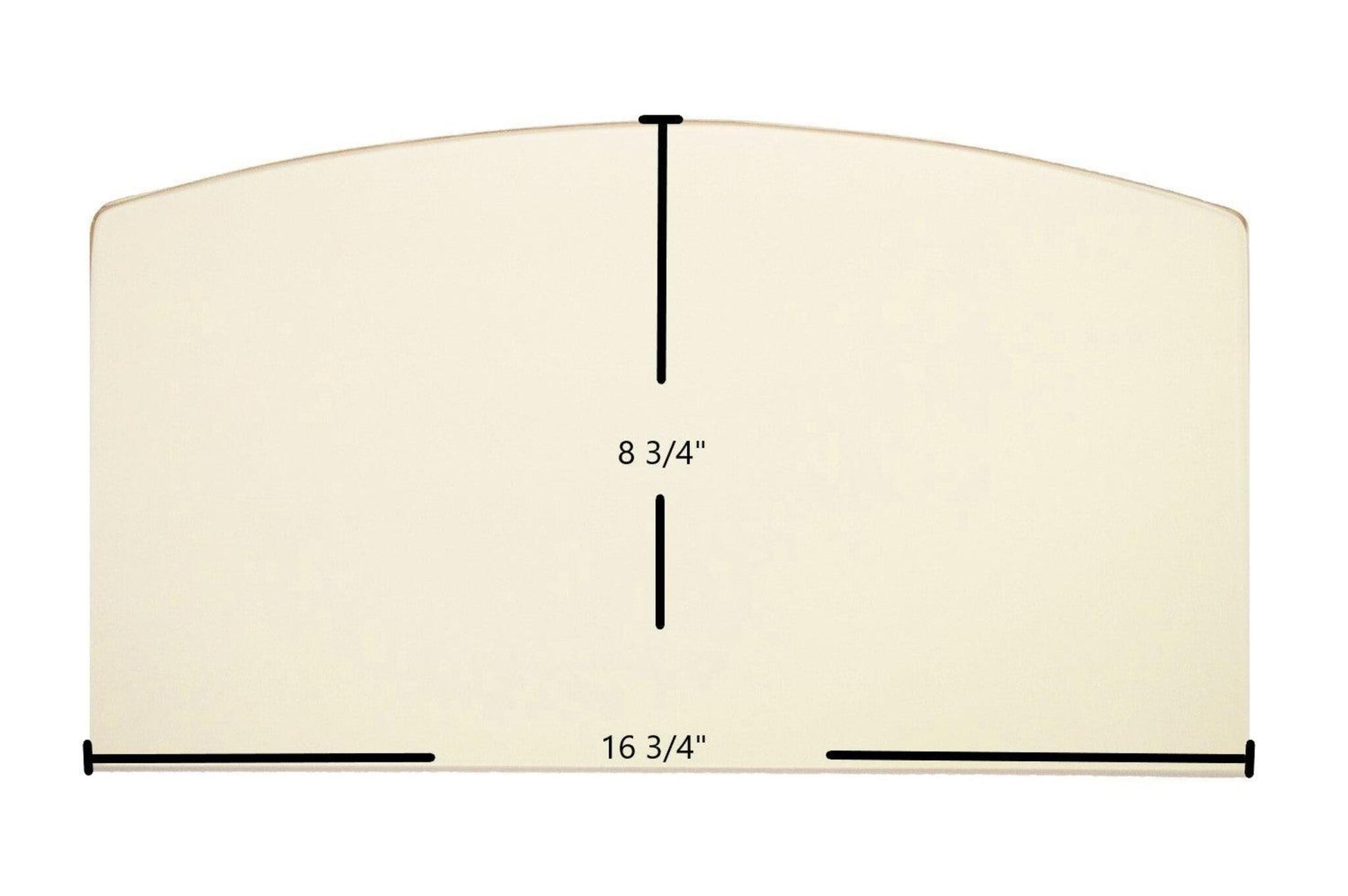 Ceramic Replacement Glass for Drolet Archtop Ceramic Glass Panel - 16 3/4" x 8 3/4" Archtop