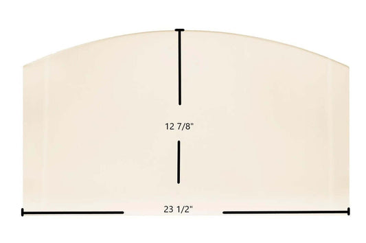 Ceramic Replacement Glass for Drolet Cape Town 1800 Ceramic Archtop Glass Panel - 23 1/2" x 12 7/8" Archtop
