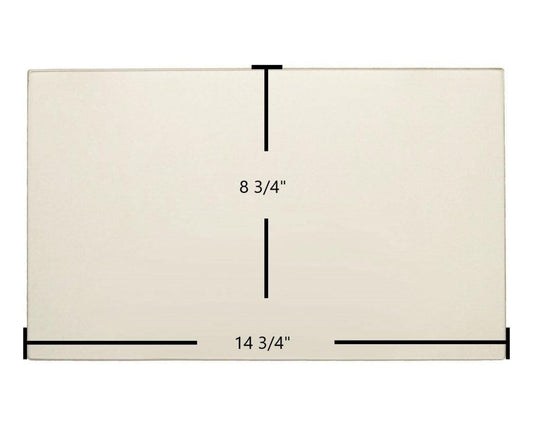 Ceramic Replacement Glass for Drolet Pyropak, Spark Ceramic Glass Panel - 14 3/4" x 8 3/4"