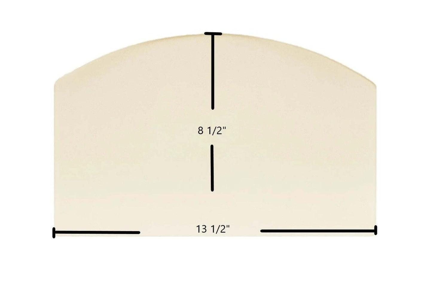 Ceramic Replacement Glass for Dutchwest DW1000L02, DW1000P02 Ceramic Archtop Glass Panel - 13 1/2" x 8 1/2" Archtop