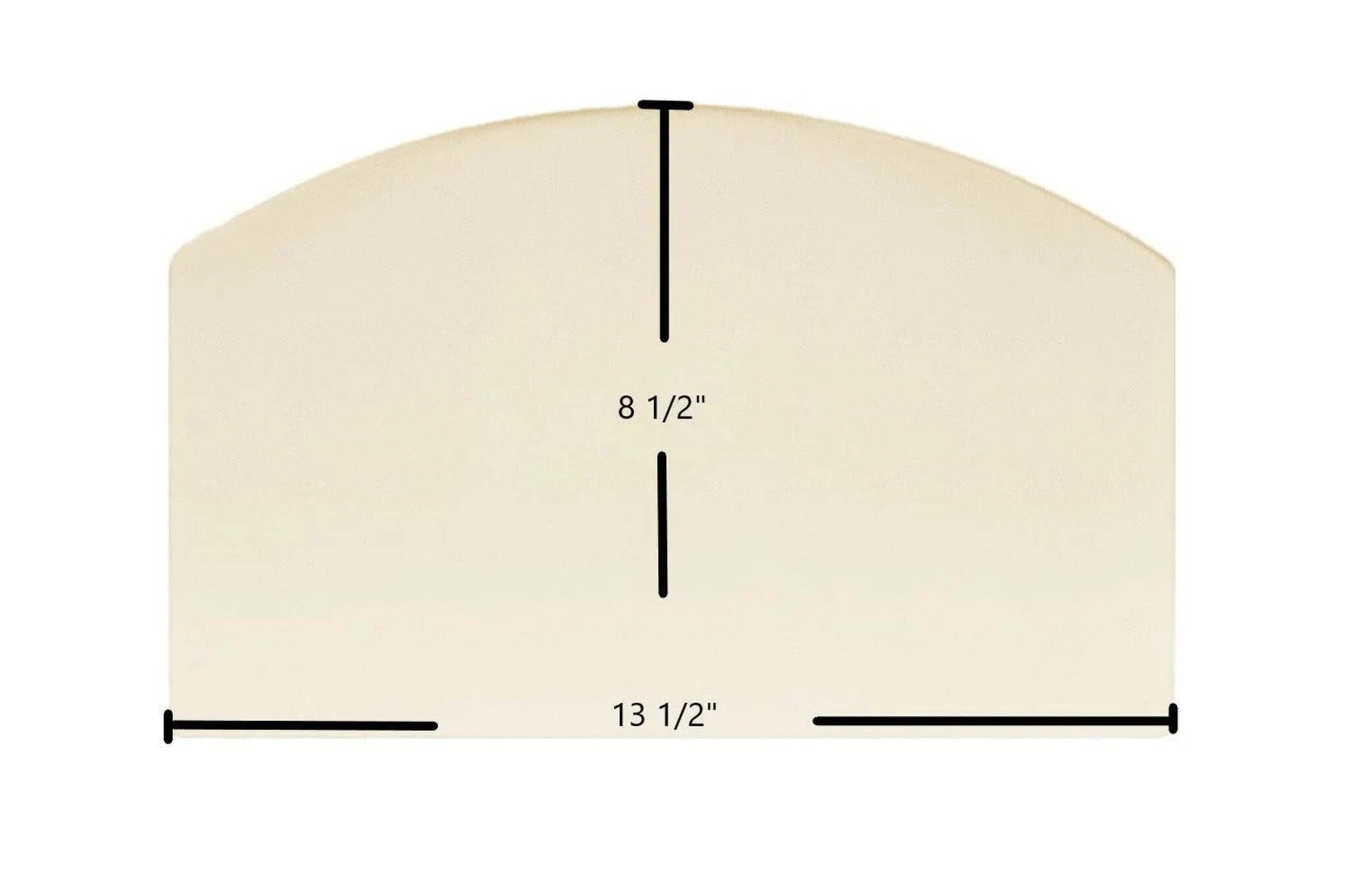 Ceramic Replacement Glass for Dutchwest DW1000L02, DW1000P02 Ceramic Archtop Glass Panel - 13 1/2" x 8 1/2" Archtop