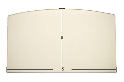 Ceramic Replacement Glass for Earth Stove 1001HT, 1002HT, 1002HTL, 1002-0, Insert 2002 Ceramic Archtop Glass Panel - 15" x 9" Archtop