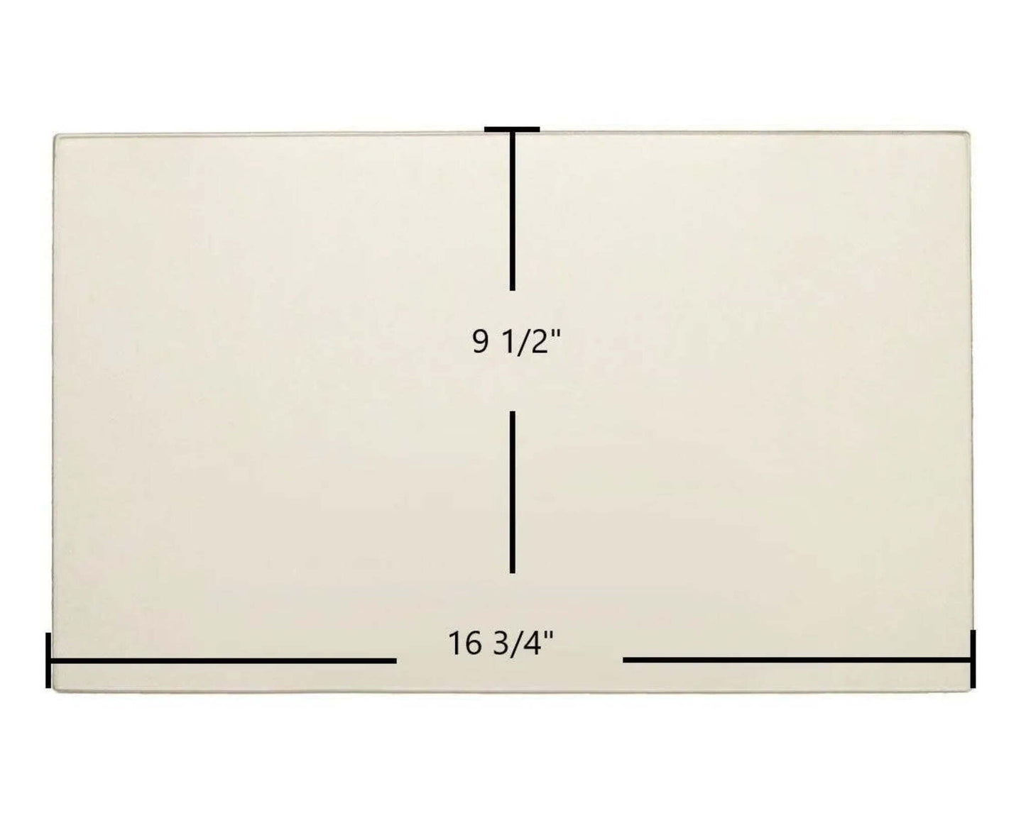 Ceramic Replacement Glass for Earth Stove 1400HT Ceramic Glass Panel - 16 3/4" x 9 1/2"