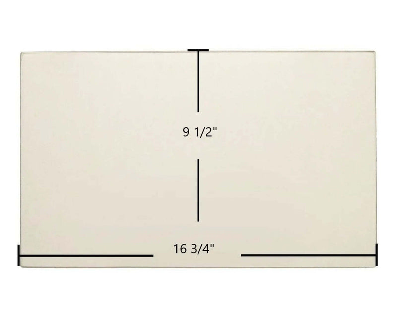 Ceramic Replacement Glass for Earth Stove 1400HT Ceramic Glass Panel - 16 3/4" x 9 1/2"