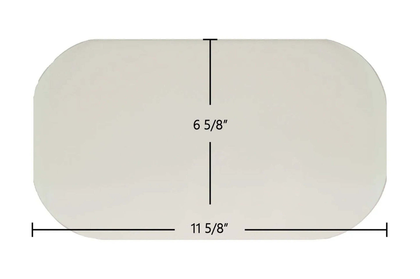 Ceramic Replacement Glass for Earth Stove Oval Ceramic Glass Panel - 11 5/8" x 6 5/8" Oval