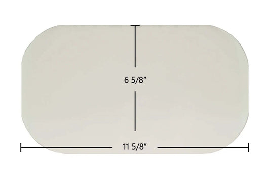 Ceramic Replacement Glass for Earth Stove Oval Ceramic Glass Panel - 11 5/8" x 6 5/8" Oval