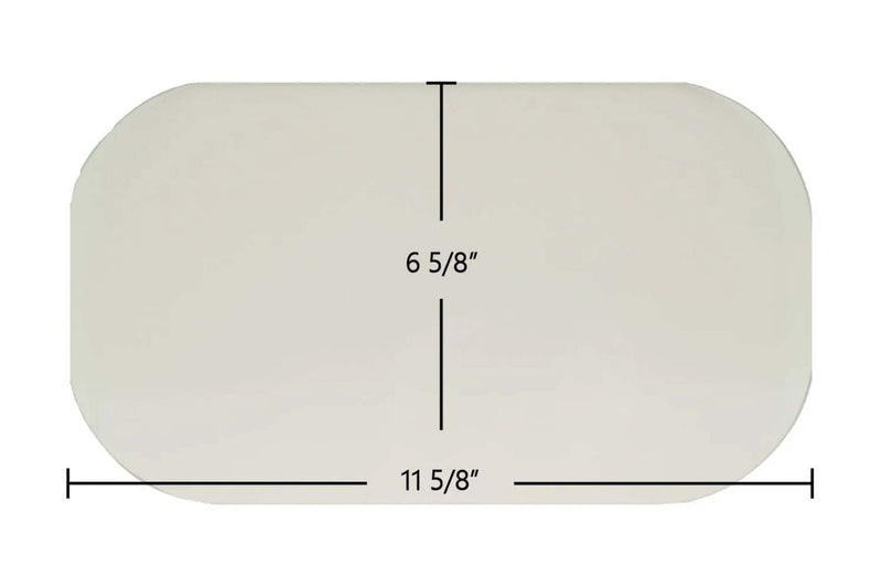 Ceramic Replacement Glass for Earth Stove Oval Ceramic Glass Panel - 11 5/8" x 6 5/8" Oval